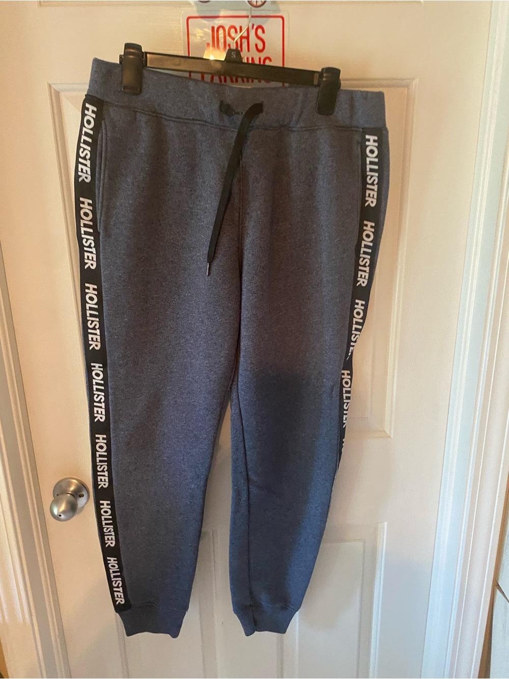 Hollister Mens ' Gray Logo-Trim Jogger Pants - Gray